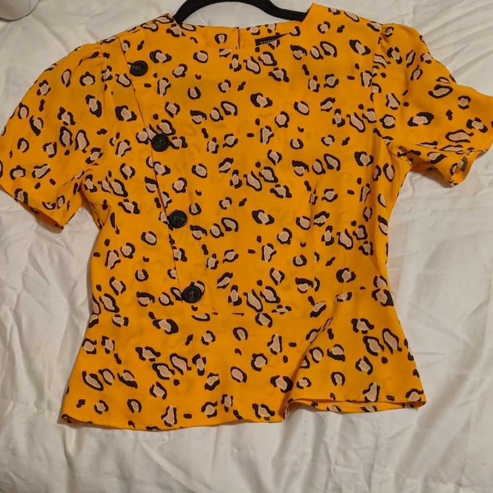 Topshop orange leopard print blouse - Picture 4 of 7